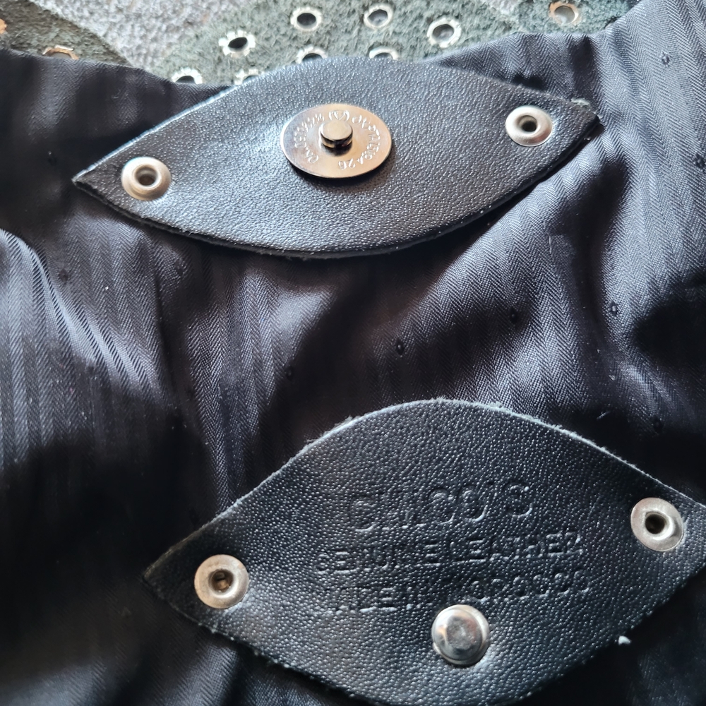 Vintage Black Studded Tote Bag - Picture 3 of 3
